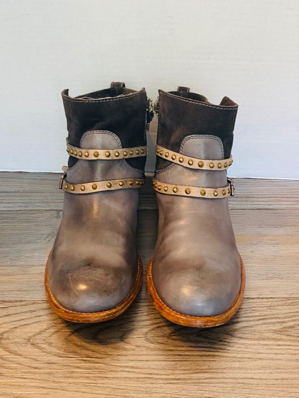 Alberto Fermani Italy Womens Emma Stud Strap Leather Ankle  Boots, 10 / 41.